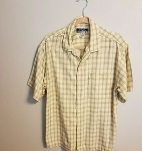 OP mens casual yellow/blue shirt Sz M (Y0297)